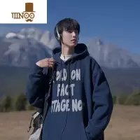 YANXU美式休闲卫衣男士连帽印花上衣服男生透气运动时尚