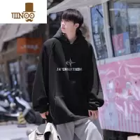 YANXU设计感痞帅长袖卫衣男2023秋季新款青少年情侣感宽松套头上衣