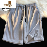 YANXU小熊五6分短裤男士美式阔腿夏季潮牌男款华夫格休闲运动篮球中裤