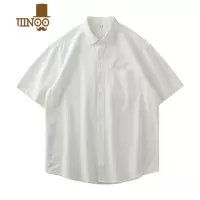 YANXU日系纯色衬衫男短袖夏季百搭工装宽松衬衣港风复古情侣休闲外套潮