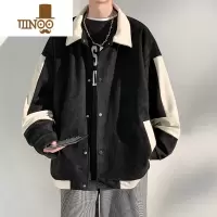 YANXU绒外套男款宽松男生棒球服美式潮牌休闲工装冲锋衣夹克