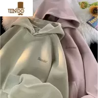 YANXU日系连帽卫衣男美式复古hippop宽松慵懒风学生帽衫外套