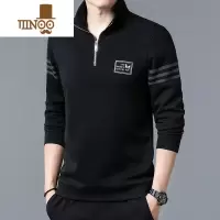 YANXU新款立领半拉链卫衣男士韩版高端休闲华夫长袖t恤男装加绒款