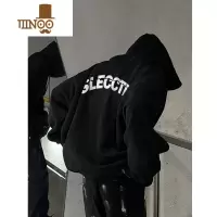 YANXU美式街头风540g中山卫衣男款加绒连帽欧美高街外套小众厚