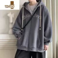YANXU卫衣男宽松情侣开衫连帽外套美式复古男生潮牌长袖帽衫