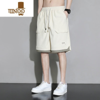 YANXU休闲短裤男士夏季薄款宽松潮牌运动卫裤青少年外穿冰丝五分中裤子