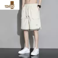 YANXU休闲短裤男士夏季薄款宽松潮牌运动卫裤青少年外穿冰丝五分中裤子