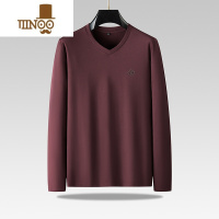 YANXU加肥大码男士V领长袖T恤打底衫胖子套头卫衣肥佬宽松休闲上衣