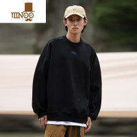 YANXU绒卫衣男350g山系复古宽松潮牌情侣款圆领外套