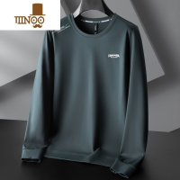 YANXU圆领长袖卫衣男2023加肥加大码胖子宽松运动套头打底衫T恤