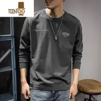 YANXU秋季新款运动休闲圆领长袖T恤男美式潮流复古宽松打底卫衣ins