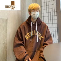 YANXU绒500g硬挺卫衣男生连帽2023新款潮牌美式复古外套