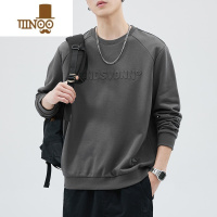 YANXU美式卫衣男款宽松长袖圆领大码上衣潮牌男士钢印字母秋装
