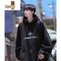 YANXU卫衣男新款高街潮牌痞帅日系复古百搭宽松休闲连帽外套