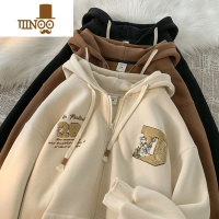 YANXU连帽开衫卫衣夹克男秋季2023新款潮牌痞帅学生情侣外套运动上衣服