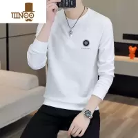 YANXU卫衣男士款潮ins宽松白色圆领秋衣服长袖t恤青年体恤打底小衫