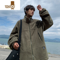 YANXU颗粒绒开衫卫衣男2023秋季新款潮流拉链口袋设计感青少年宽松外套