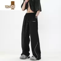 YANXU冲锋裤男夏季薄款痞帅潮牌宽松休闲长裤美式高街机能阔腿运动裤子