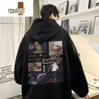 YANXU山东即墨卫衣男款小众美式连帽高街潮牌水洗做旧复古外套