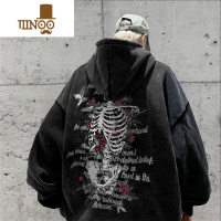 YANXU美式600g中山卫衣工厂男西海岸hiphop三本针连帽硬挺外套