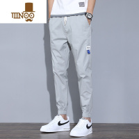 YANXU夏季薄款休闲裤男士宽松束脚夏天运动冰丝速干九分工装裤子男潮牌