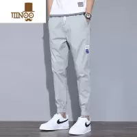 YANXU夏季薄款休闲裤男士宽松束脚夏天运动冰丝速干九分工装裤子男潮牌