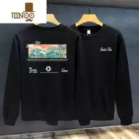 YANXU潮牌艺术画设计感印花卫衣男2023年新款宽松百搭简约圆领上衣