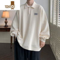 YANXUpolo衫卫衣男款潮牌提花青少年宽松美式复古休闲翻领外套