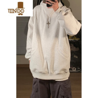 YANXU素素本SU街头复古连帽卫衣男女早秋季新款设计感小众宽松百搭上衣