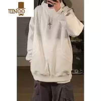 YANXU素素本SU街头复古连帽卫衣男女早秋季新款设计感小众宽松百搭上衣