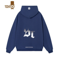 YANXUHIPA 国潮ST渐变印花连帽卫衣男女秋季宽松加绒情侣上衣帽衫