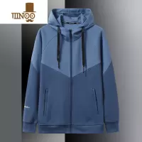 YANXU运动卫衣男加肥加大码宽松开衫连帽外套春季休闲拉链上衣透气
