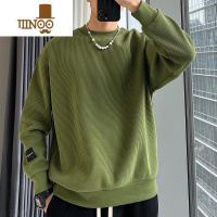 YANXU卫衣男士春2023年新款潮牌圆领宽松打底衫内搭加绒加厚上衣