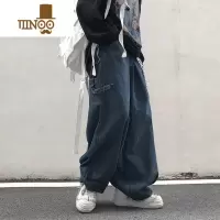 YANXU宽松灯笼裤男日系阔腿bf原宿风大口脚oversize古着感牛仔裤ins潮