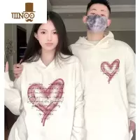 YANXU特别的网红七夕情侣装卫衣款2023新款潮流小众宽松连帽外套装