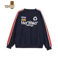 YANXUSnipe te 秋季新款美式字母印花球赛图案休闲宽松长袖卫衣男女