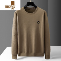 YANXU胖子圆领柔顺卫衣男加肥加大码长袖T恤肥佬宽松薄款打底衫