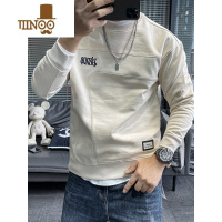 YANXU卫衣男2023圆领新款潮牌灯芯长袖无帽青年宽松休闲潮流