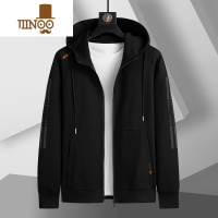 YANXU大码运动开衫卫衣男士休闲连帽外套胖子拉链上衣宽松夹克