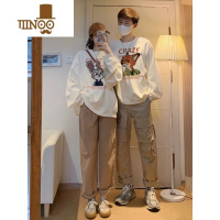 YANXU不一样情侣装款衣服2023新款冬季感小众网红圆领卫衣外套