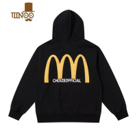 YANXUForboy美式复古字母印花连帽卫衣街头男女宽松设计感百搭情侣上衣