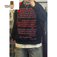 YANXUYYHX潮牌小众美式字母连帽卫衣男高街宽松百搭情侣上衣