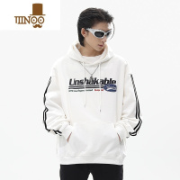 YANXU欧美潮牌oversize印花连帽卫衣男秋季美式复古宽松慵懒风情侣帽衫