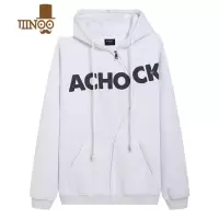 YANXUAchock国潮个性S拉链发泡印花连帽卫衣男女宽松休闲开衫情侣外套