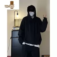 YANXUNECOYEP2023美式连帽卫衣男女宽松潮流百搭纯色上衣外套