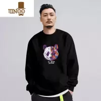 YANXU高端圆领无帽卫衣男潮牌熊猫2023年新款长袖加绒高街