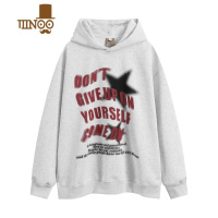 YANXUGTGA美式复古星星字母印花连帽卫衣潮牌ins宽松男女情侣长袖