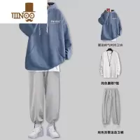 YANXU字母印花连帽卫衣男高中生运动套装时尚三件套一套青少年