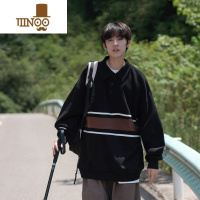 YANXU秋季新款男士Polo领卫衣美式复古撞色套头衫百搭青年上衣