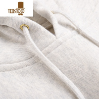 YANXU复古460g雪花灰宽松加绒连帽卫衣休闲百搭纯色男女上衣冬